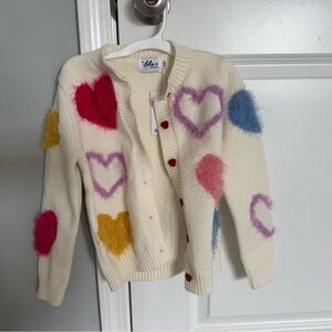 Lola Cream Cardigan with Pink and Purple Accents